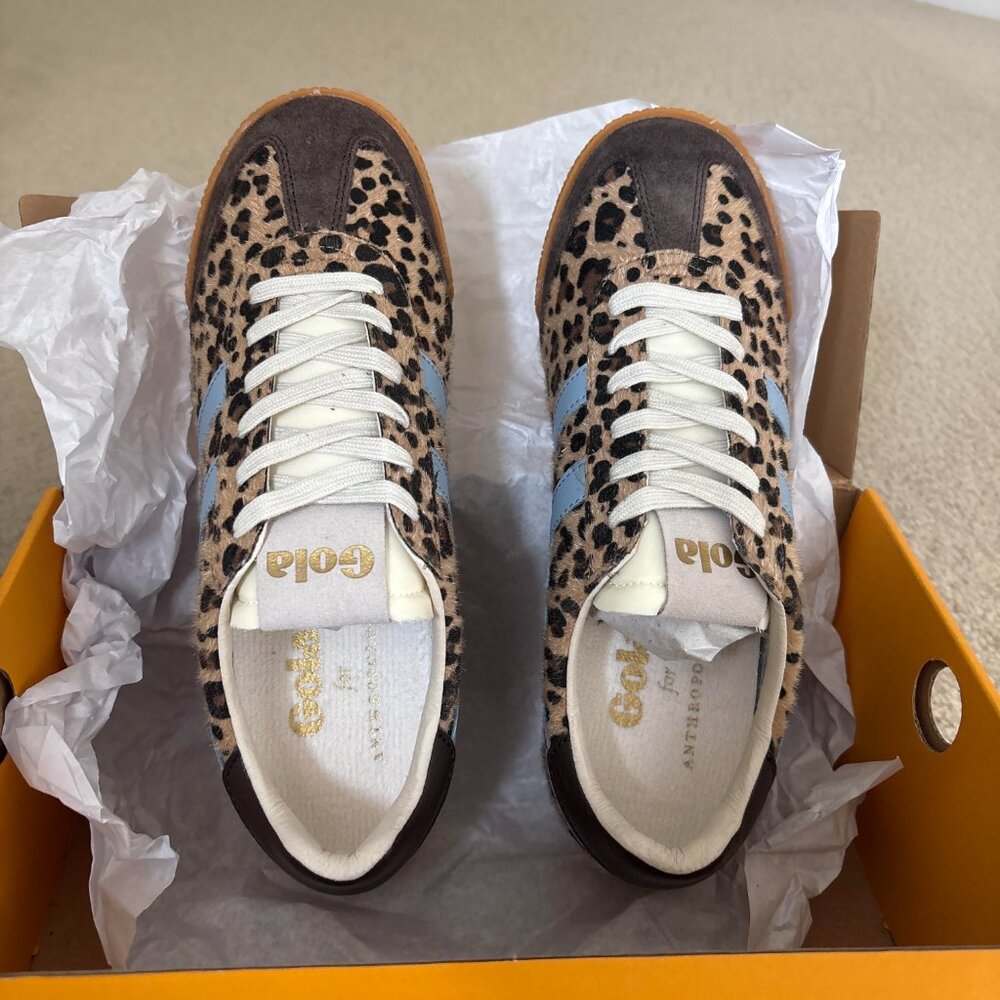 Gola Elan Sneakers-Dark Brown/Leopard/Air Women NEW - Picture 4 of 8